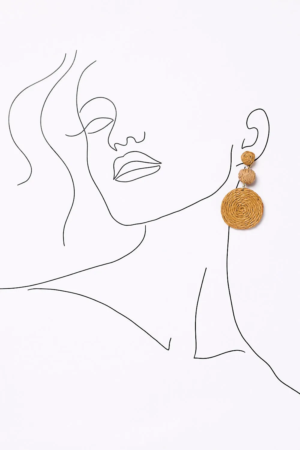 Woven Triple Circle Drop Earrings in Natural sold by Adrift product image thumbnail 2