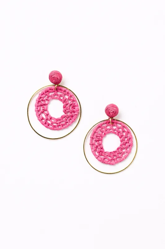 Woven Halo Hoops in Hot Pink sold by Adrift