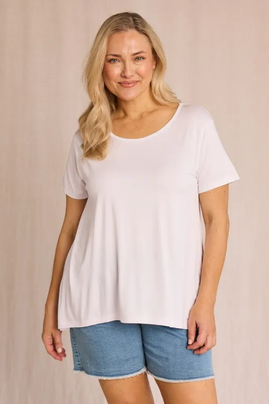 Swing Tee in White made by Adrift