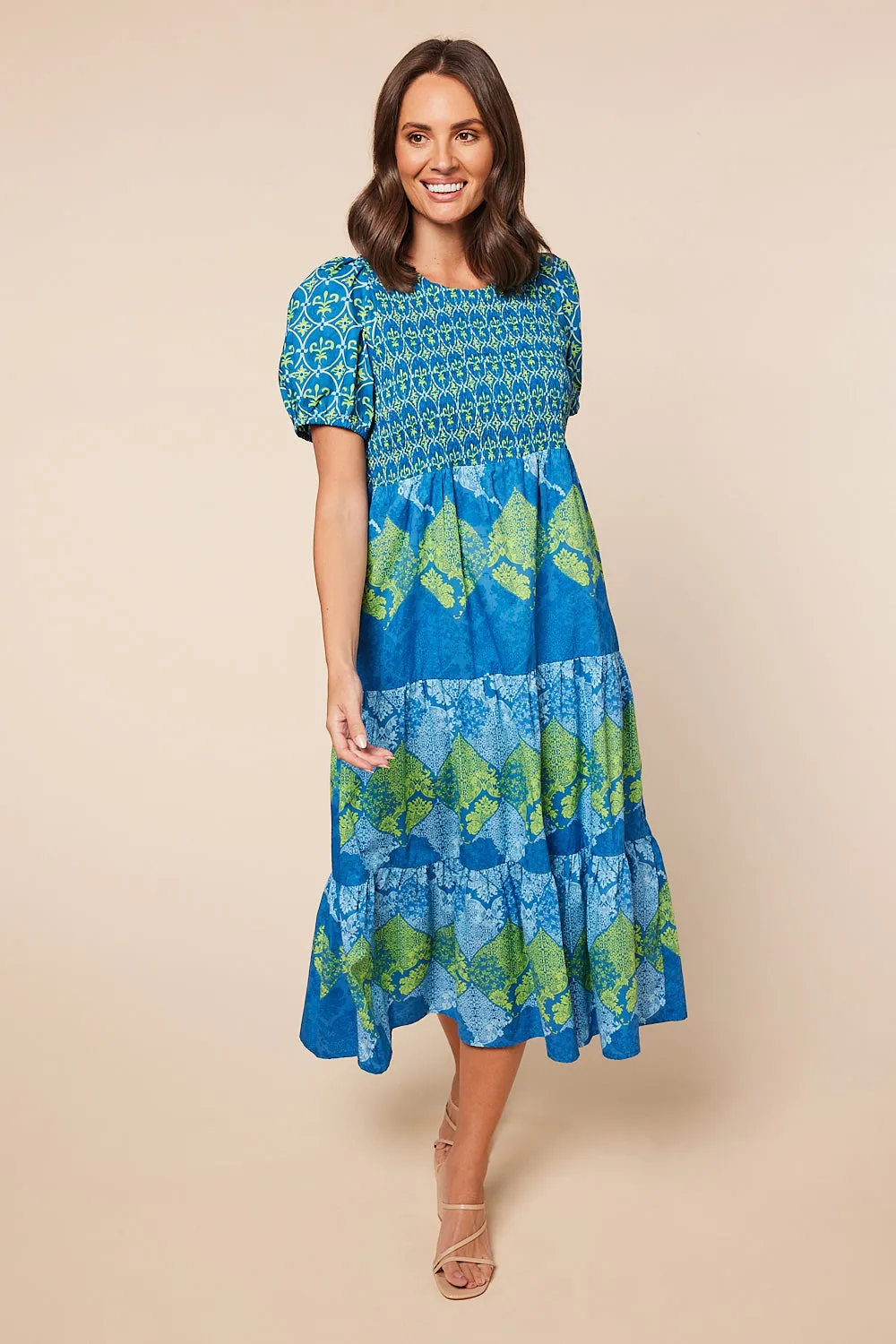 Minden Shirred Dress in Cafe Cubano sold by Adrift product image thumbnail 5