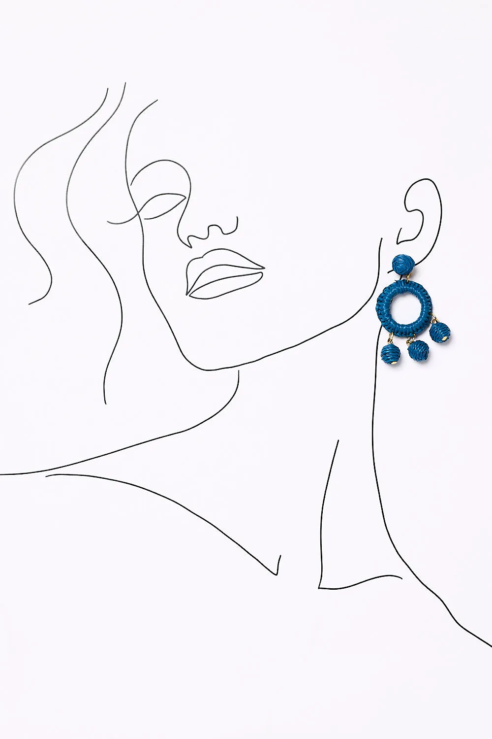 Woven Circle Ball Drop Earrings in Cobalt sold by Adrift