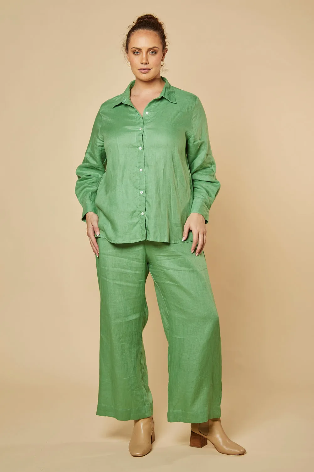 Camille Wide Leg Pant in Jadesheen sold by Adrift product image thumbnail 2