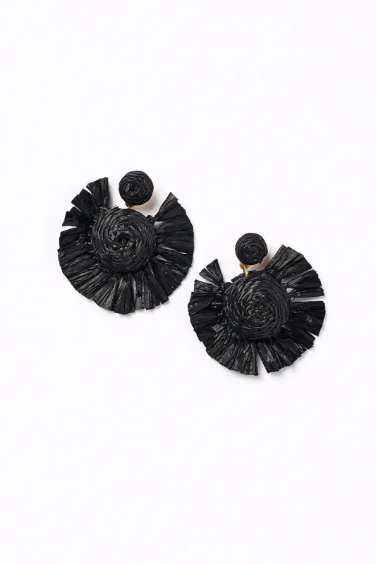 Woven Fringe Earrings in Black sold by Adrift