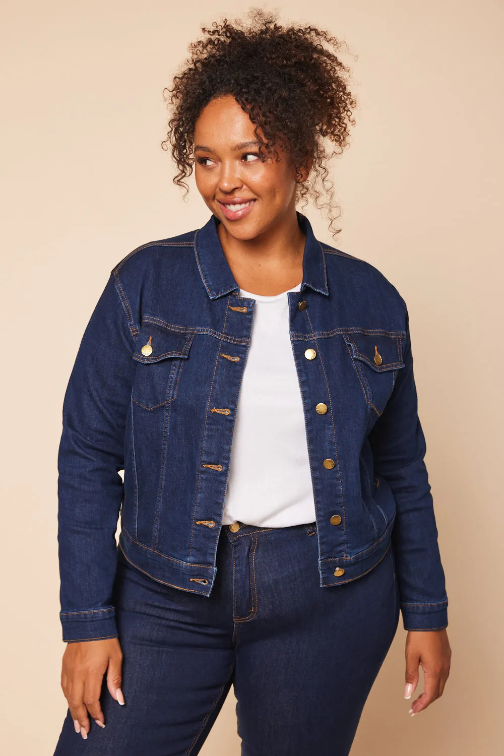 Adrift Denim Relaxed Jacket in Dark Wash sold by Adrift product image thumbnail 2