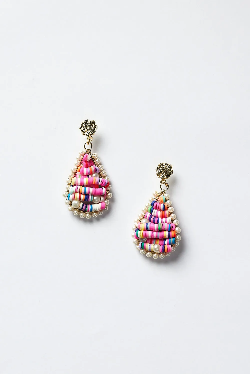 Dorlisa Beaded Teardrop Earring in Rainbow sold by Adrift