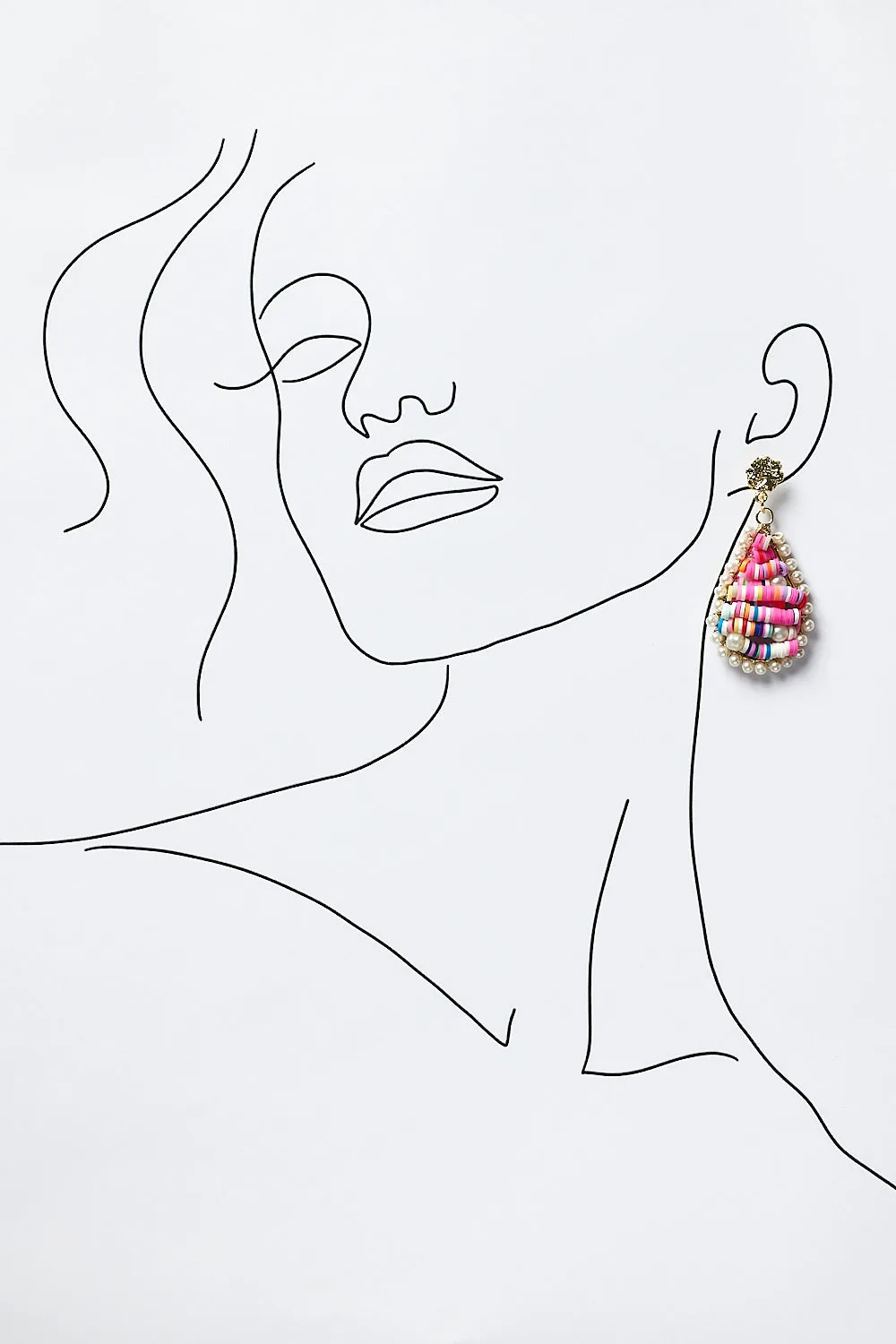 Dorlisa Beaded Teardrop Earring in Rainbow sold by Adrift product image thumbnail 2