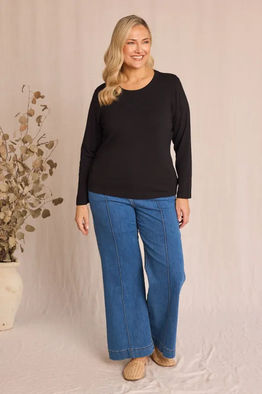 Adrift Denim Wide Leg Jeans in Mid Wash sold by Adrift