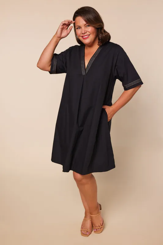 Kora A-Line Dress in Black sold by Adrift