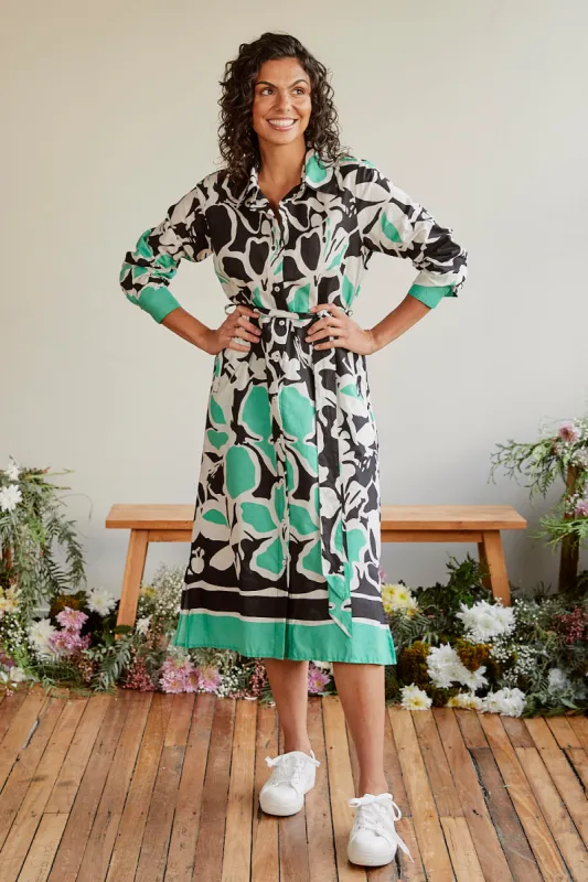 Abbey Shirt Dress in Helsinki Summer sold by Adrift