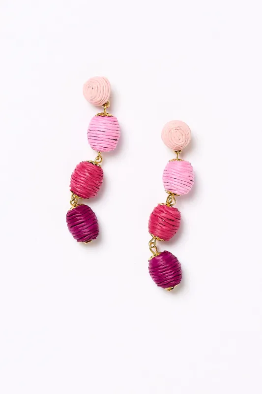 Woven Ball Drop Gradient Earrings in Hot Pink sold by Adrift