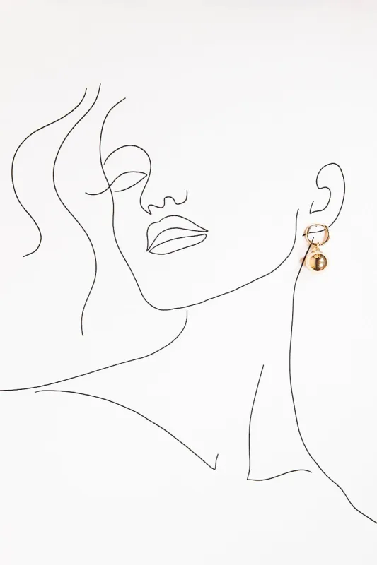 Metal Ball Mini Hoops in Gold sold by Adrift