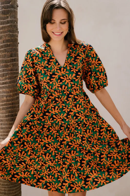 Sabre V-Neck Mini Dress in Nemo sold by Adrift