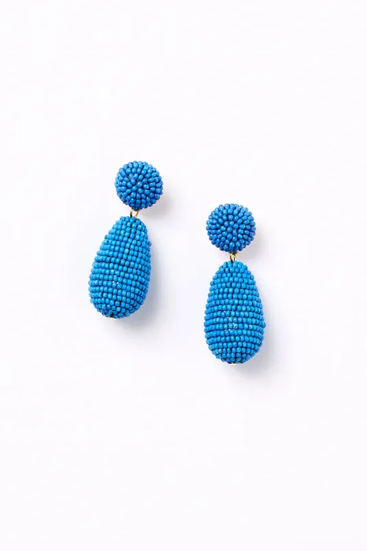 Cocoon Beaded Earrings in Cobalt sold by Adrift