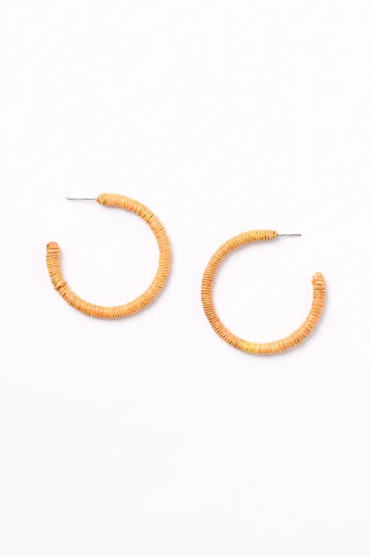 Thin Large Woven Hoops in Orange sold by Adrift