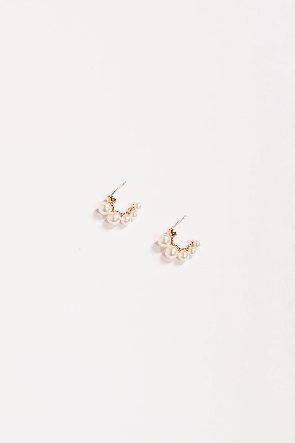 Hanson Glass Pearl Hoops in Cream sold by Adrift