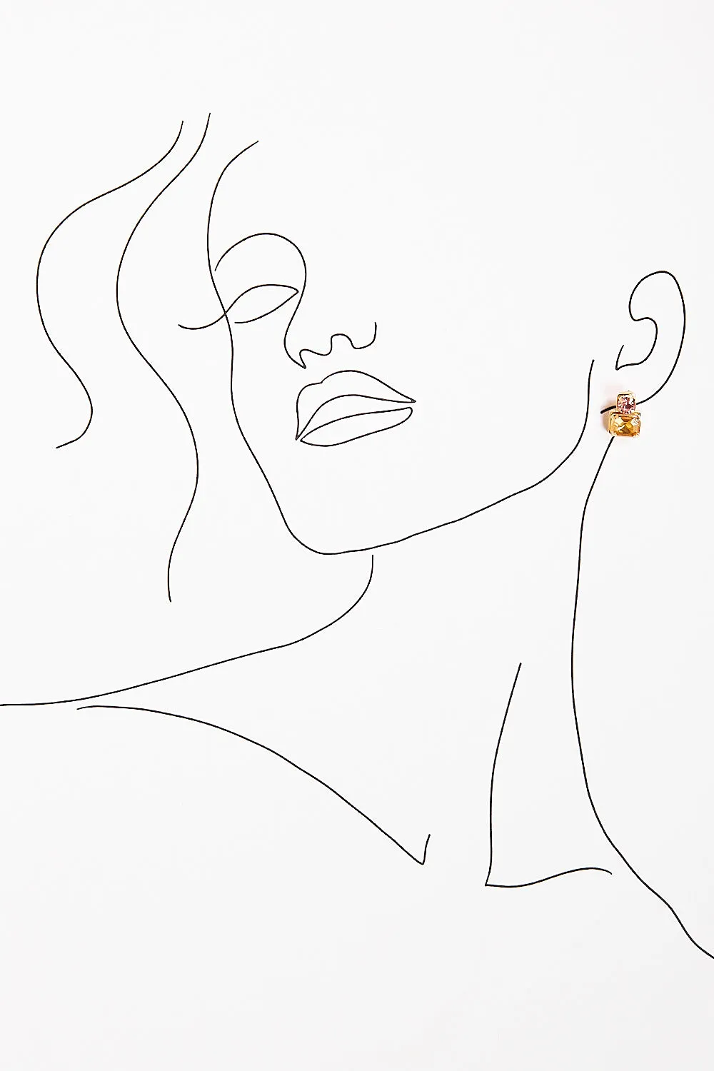 Rectangle Frame Earrings in Champagne sold by Adrift product image thumbnail 2