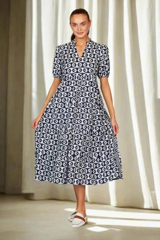 Sabre V-Neck Dress in Summer Vacay sold by Adrift