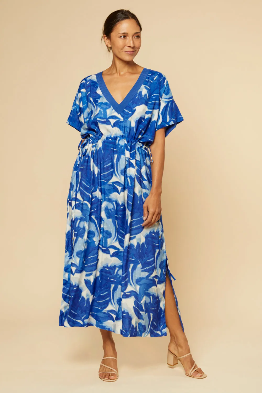 Tasha Maxi Kaftan Dress in Bora Bora sold by Adrift product image thumbnail 4