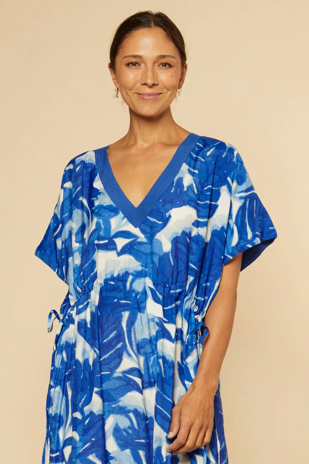 Tasha Maxi Kaftan Dress in Bora Bora sold by Adrift product image thumbnail 3