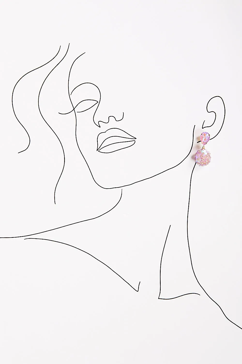 Stone Top Flower Ball Earrings in Violet sold by Adrift product image thumbnail 2