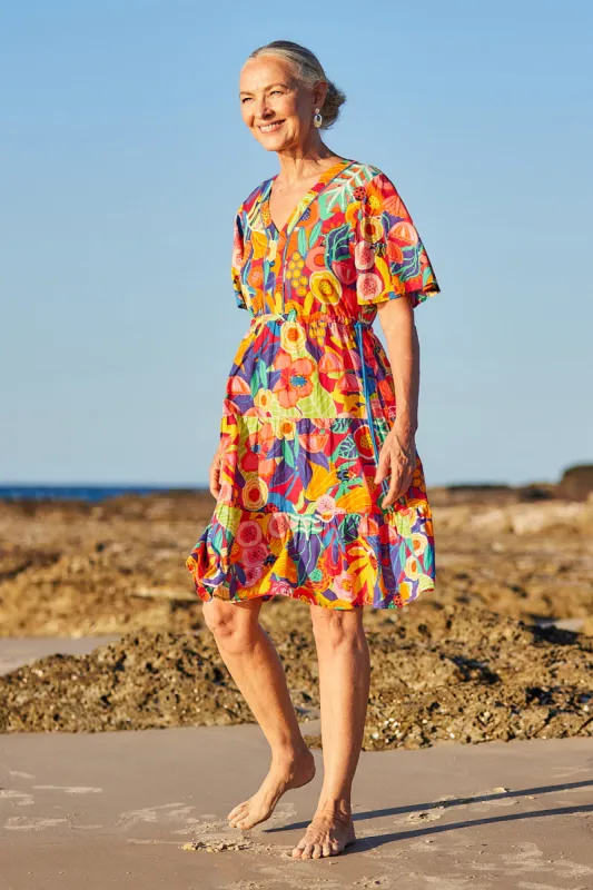 Iris Short Dress in Amazonia sold by Adrift