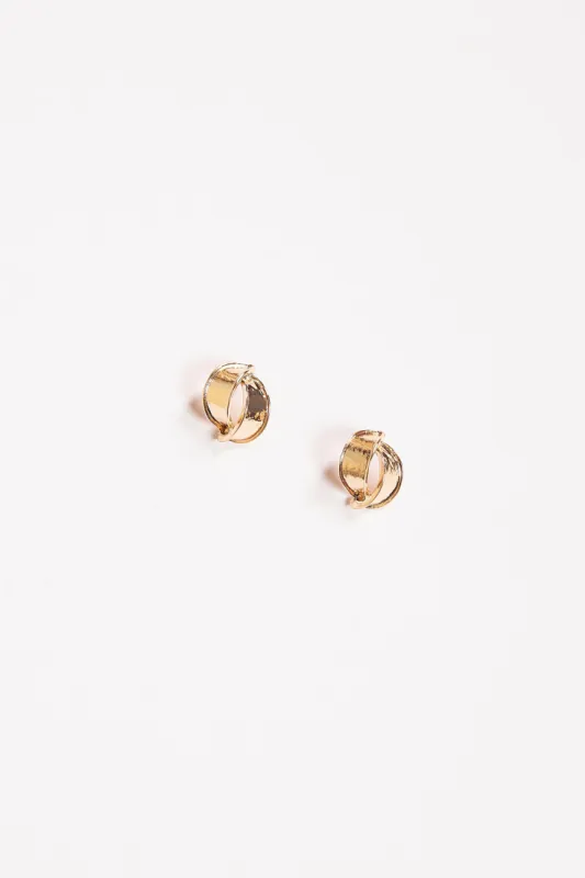 Crossover Mini Earrings in Gold sold by Adrift
