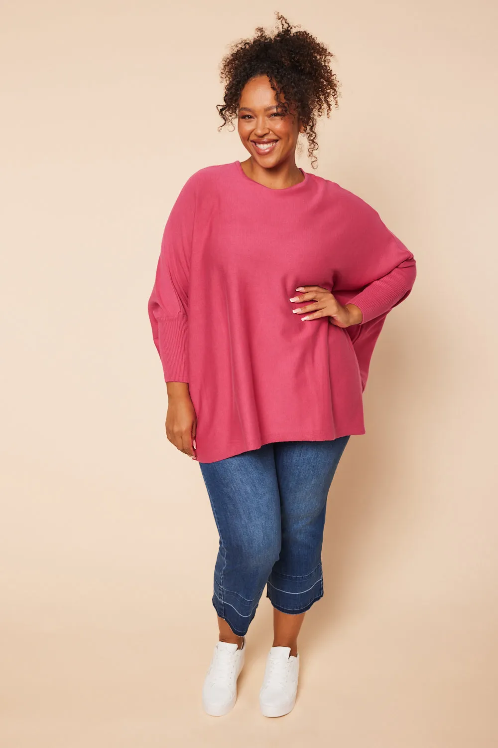 Mia Oversized Jumper in Hot Pink sold by Adrift product image thumbnail 2