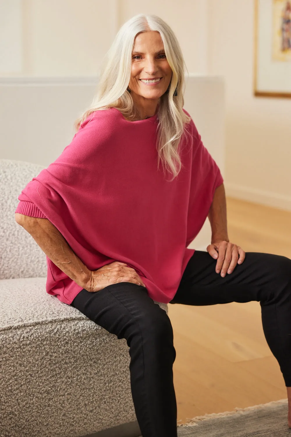 Mia Oversized Jumper in Hot Pink sold by Adrift product image thumbnail 3