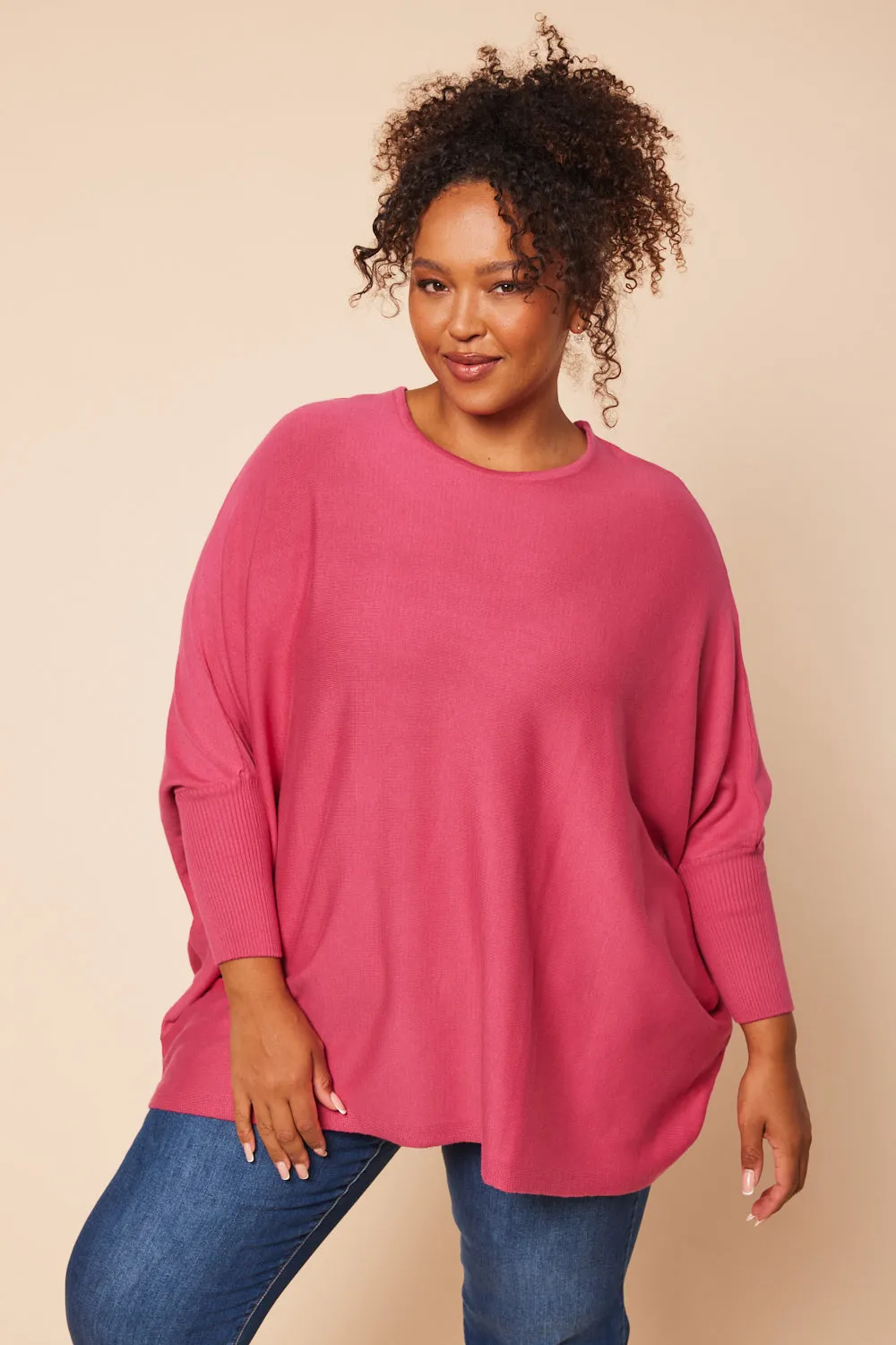 Mia Oversized Jumper in Hot Pink sold by Adrift product image thumbnail 4