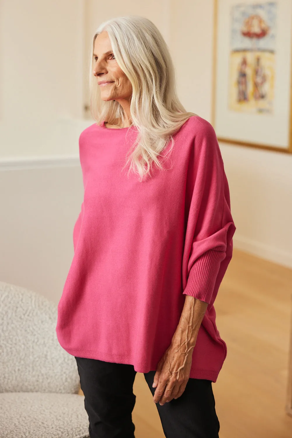 Mia Oversized Jumper in Hot Pink sold by Adrift product image thumbnail 5
