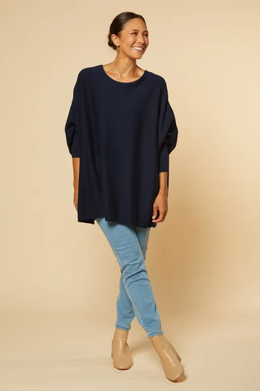 Mia Oversized Jumper in Navy sold by Adrift