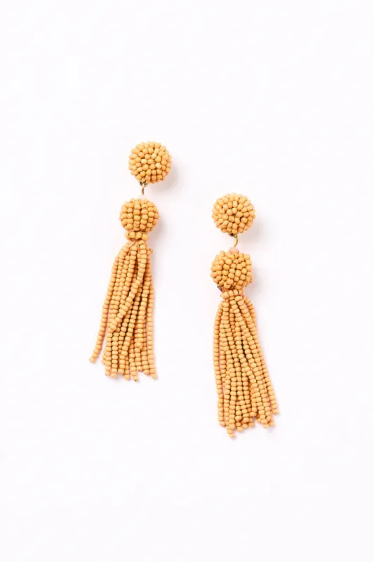 Beaded Tassel Earrings in Tangerine sold by Adrift