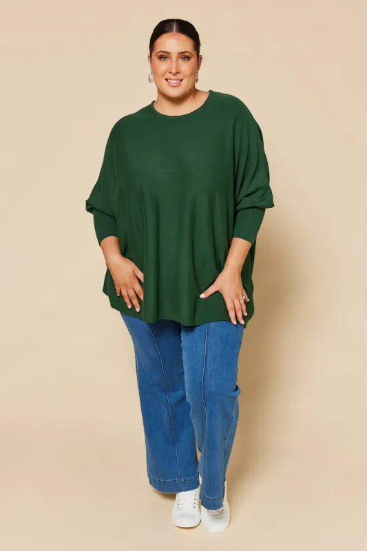 Mia Oversized Jumper in Forest sold by Adrift