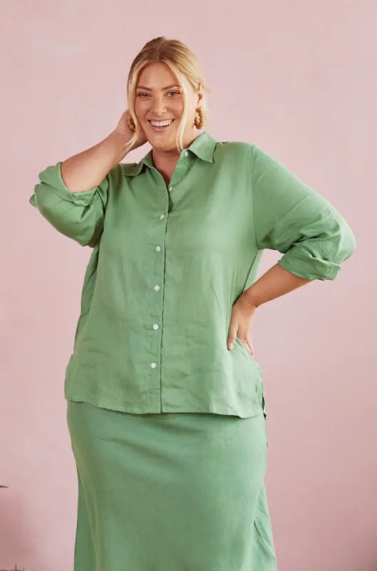 Sam Shirt in Jadesheen sold by Adrift