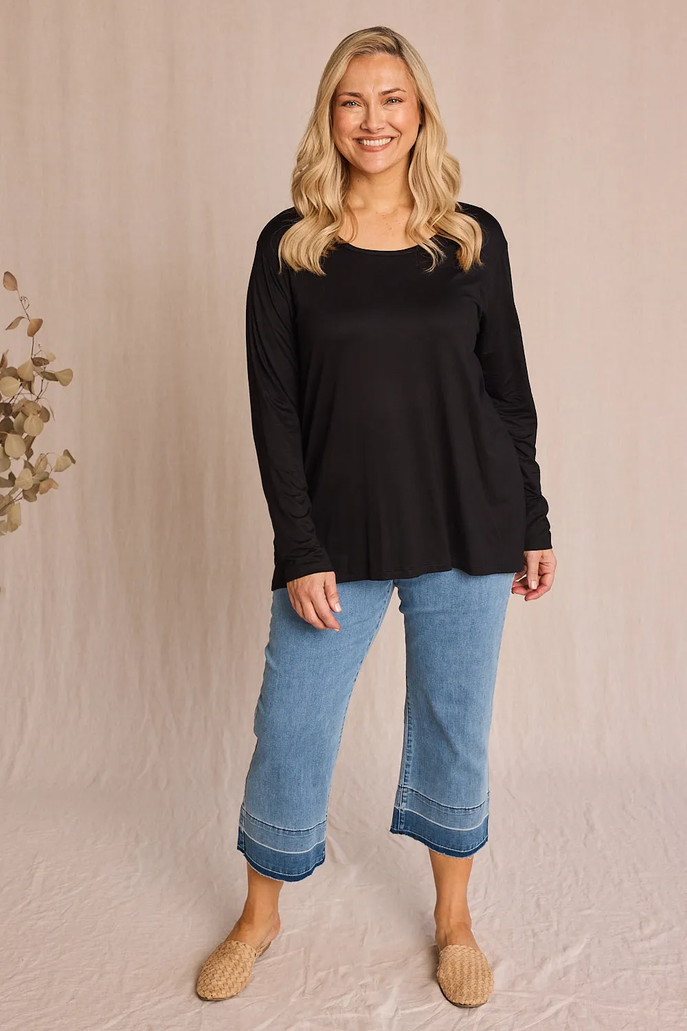 Long Sleeve Swing Tee in Black sold by Adrift product image thumbnail 3