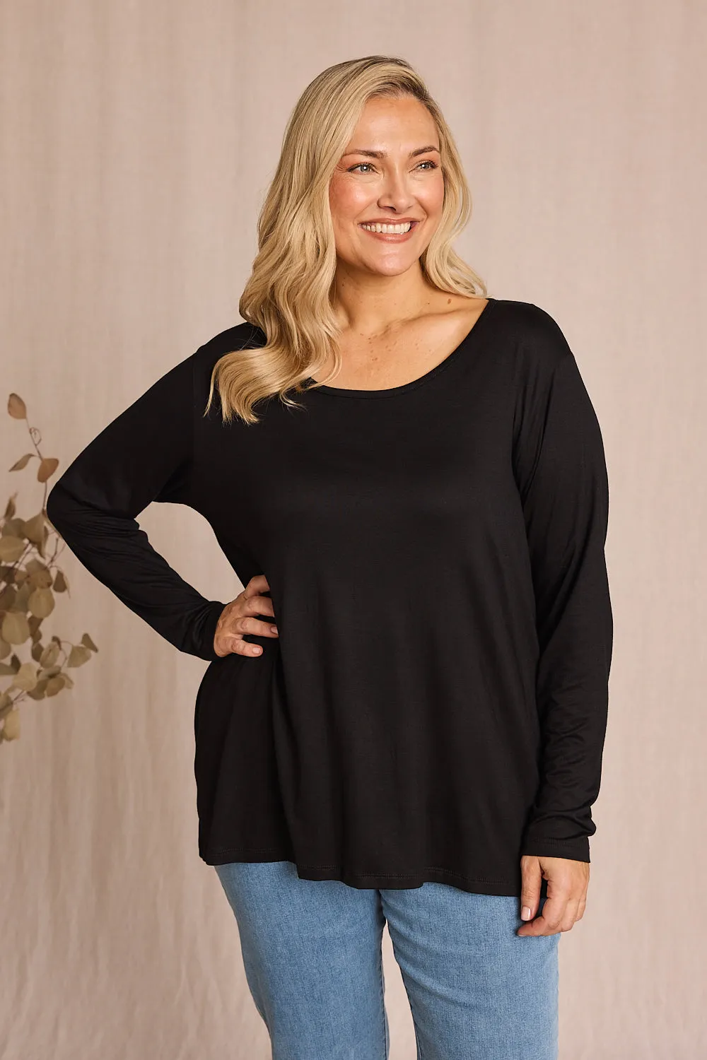 Long Sleeve Swing Tee in Black sold by Adrift product image thumbnail 2