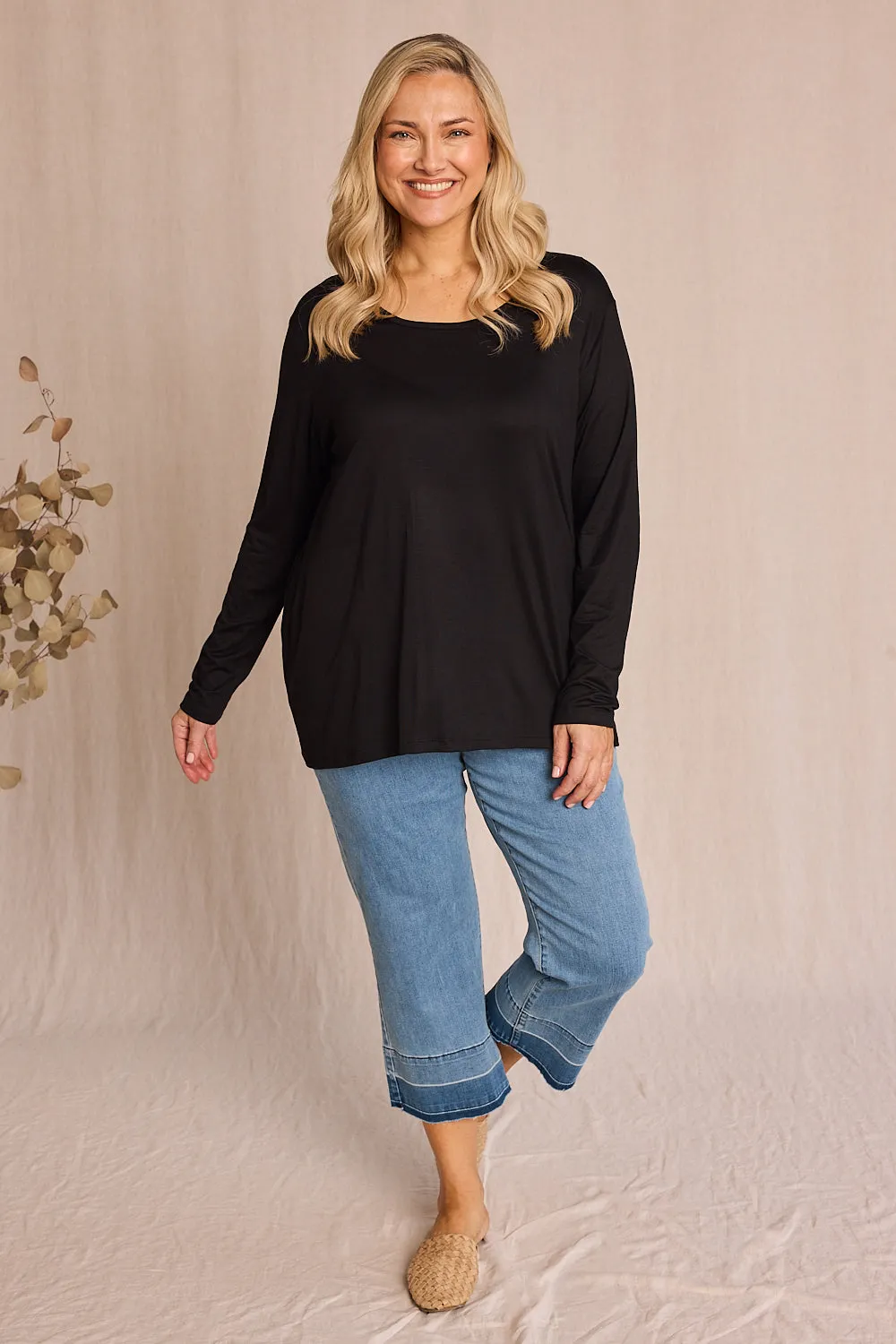 Long Sleeve Swing Tee in Black sold by Adrift product image thumbnail 4