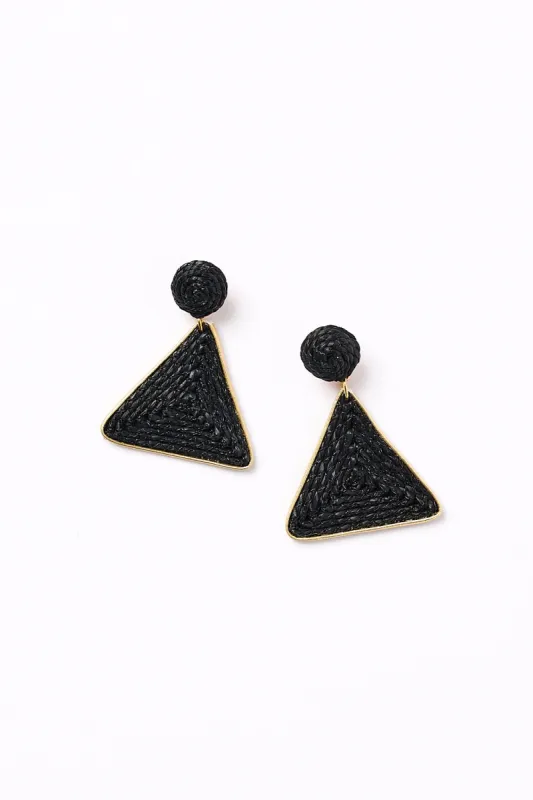Woven Triangle Earrings in Black sold by Adrift