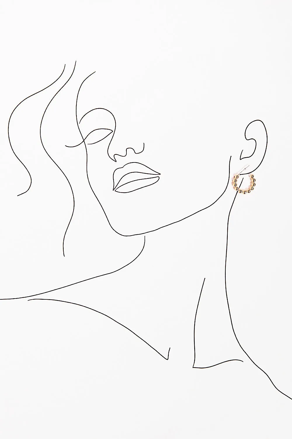 Macey Mini Cast Ball Hoops in Gold sold by Adrift product image thumbnail 2