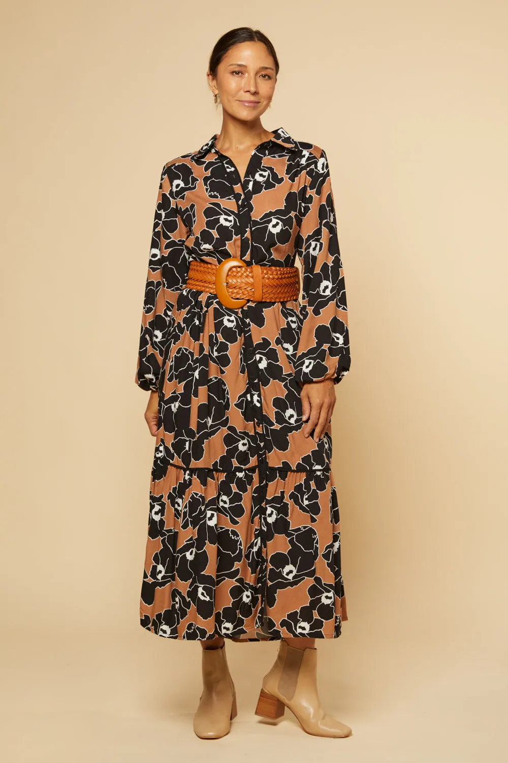 Ginette Billow Sleeve Maxi Dress in Autumn Lily sold by Adrift product image thumbnail 3