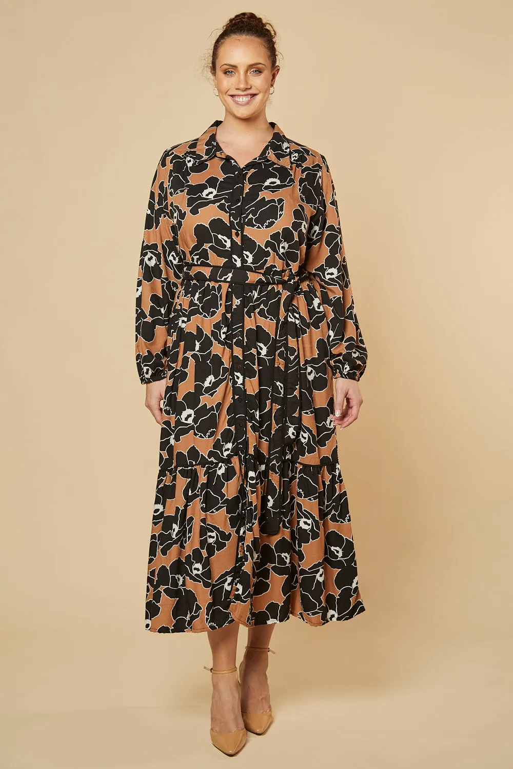 Ginette Billow Sleeve Maxi Dress in Autumn Lily sold by Adrift product image thumbnail 2