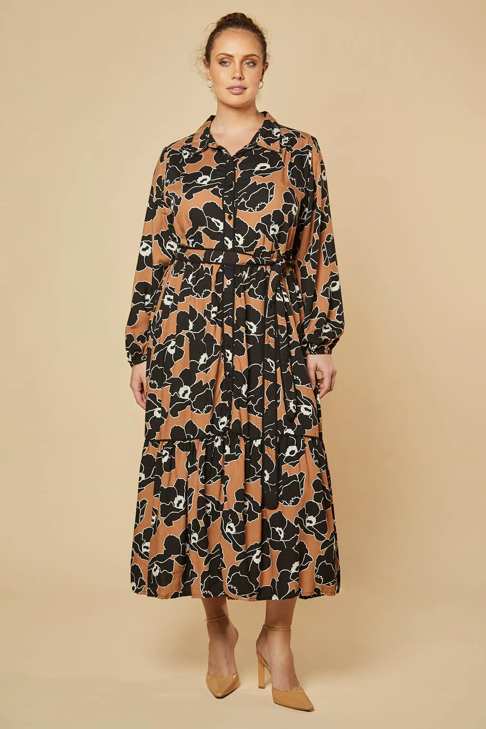 Ginette Billow Sleeve Maxi Dress in Autumn Lily sold by Adrift product image thumbnail 5