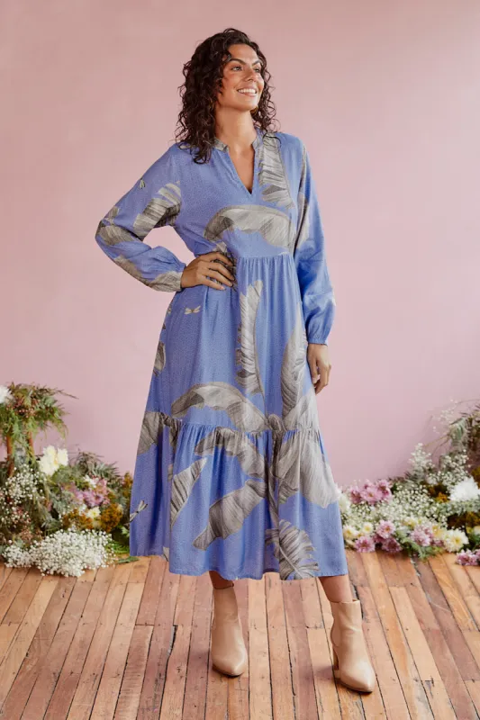 Sabre V-Neck Maxi Dress in Whitsundays sold by Adrift
