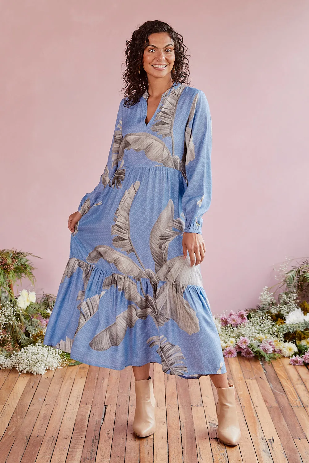 Sabre V-Neck Maxi Dress in Whitsundays sold by Adrift product image thumbnail 3