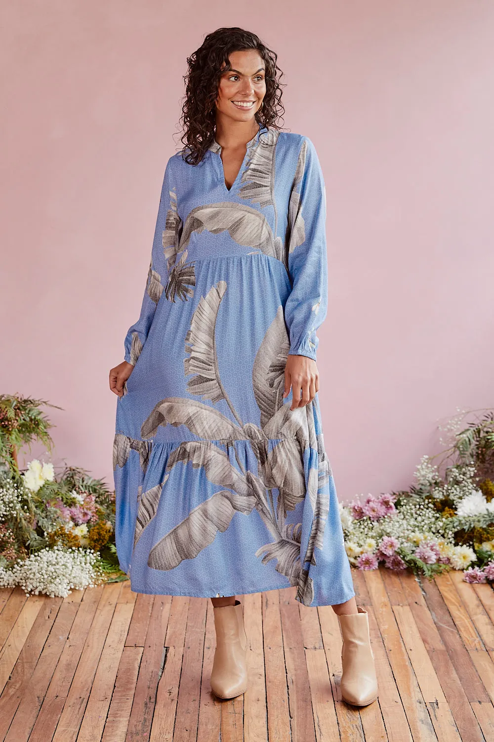 Sabre V-Neck Maxi Dress in Whitsundays sold by Adrift product image thumbnail 5