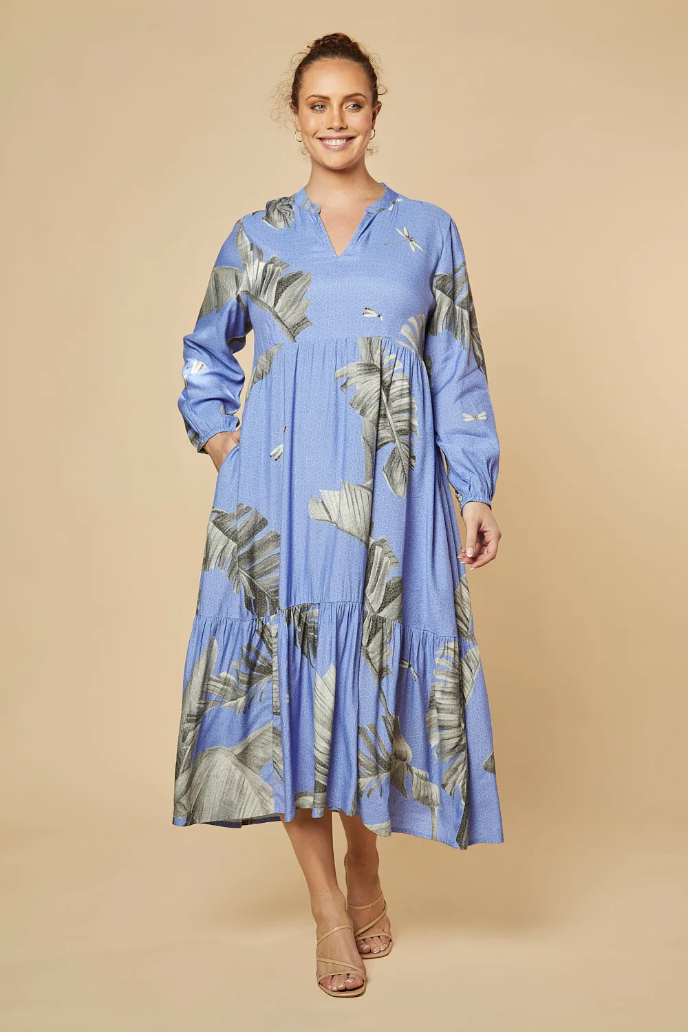 Sabre V-Neck Maxi Dress in Whitsundays sold by Adrift product image thumbnail 4