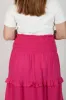 Aaliyah Crinkle Cotton Frill Skirt in Pink Glo sold by Adrift