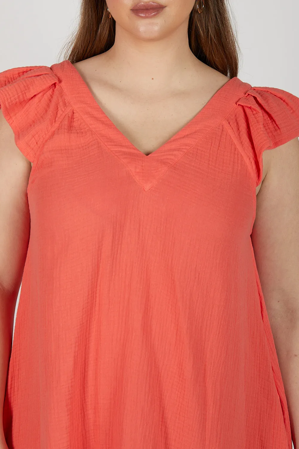 Rivka Crinkle Cotton Short Dress in Candlelight sold by Adrift product image thumbnail 2