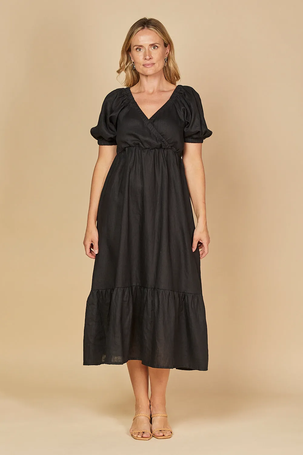 Alison Linen Maxi Dress in Black sold by Adrift product image thumbnail 4