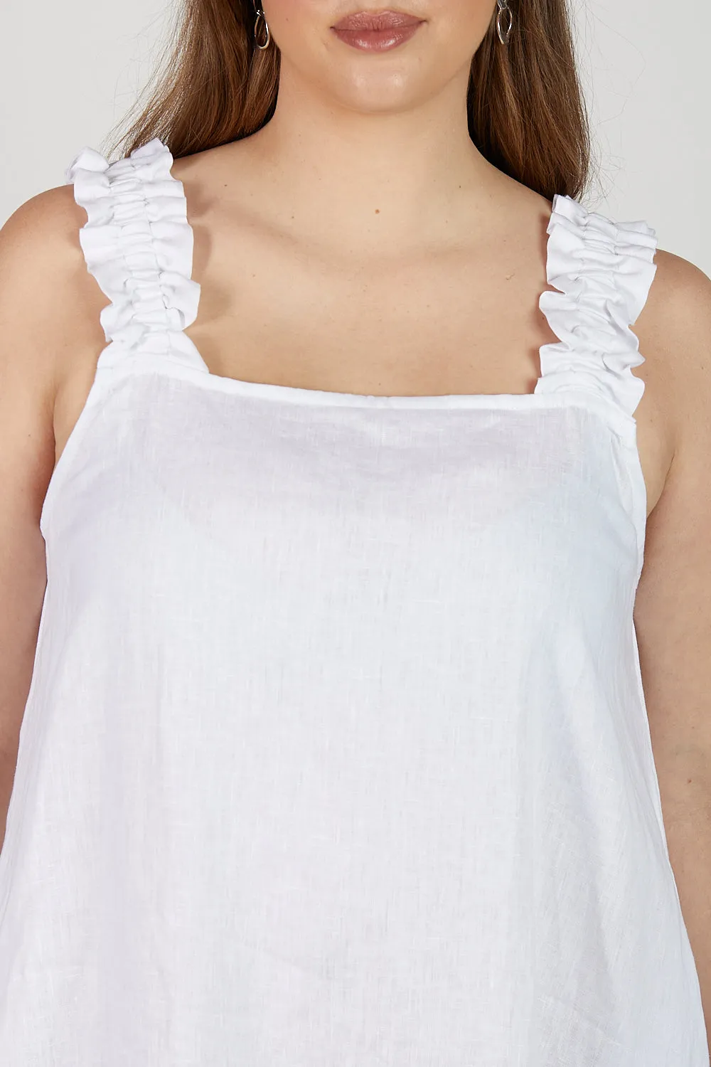 Claire Maxi Linen Dress in White sold by Adrift product image thumbnail 4
